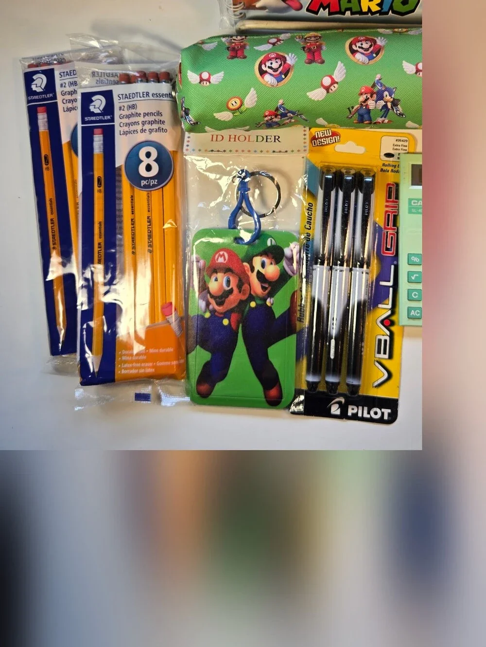 Super Mario Spiral Notebook and School Supply Bundle